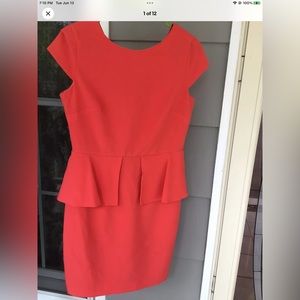 Worthington Ladies Sz.4 Sheath Dress Peach Orange EUC Sweetheart neckline